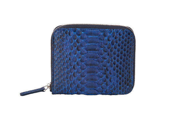 藍染パイソン「PYTHON BLUE」マルチウォレット バックカット