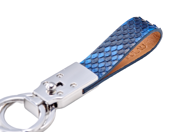 藍染パイソン「PYTHON BLUE」ダブルキーホルダー フロントカット