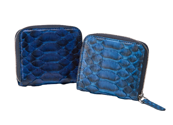 藍染パイソン「PYTHON BLUE」コインケース バックカット