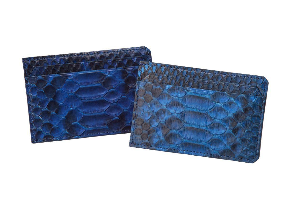 藍染パイソン「PYTHON BLUE」カードケース バックカット