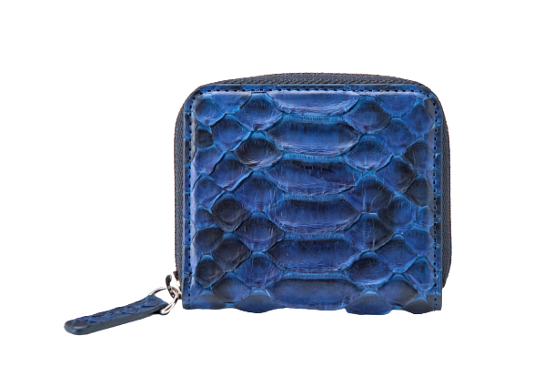 藍染パイソン「PYTHON BLUE」コインケース バックカット