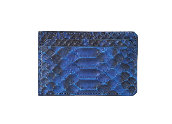 藍染パイソン「PYTHON BLUE」カードケース バックカット