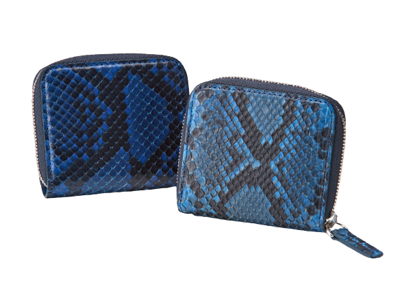 藍染パイソン「PYTHON BLUE」コインケース フロントカット