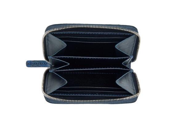 藍染パイソン「PYTHON BLUE」マルチウォレット バックカット