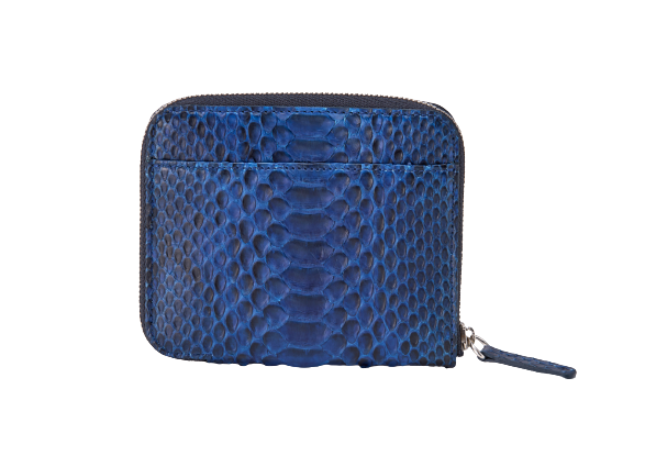 藍染パイソン「PYTHON BLUE」マルチウォレット　バックカット