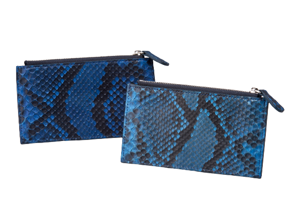 藍染パイソン「PYTHON BLUE」フラグメントケース　フロントカット