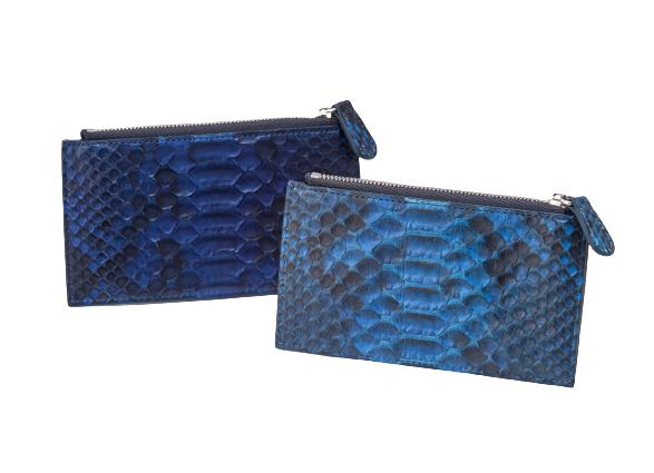 藍染パイソン「PYTHON BLUE」フラグメントケース　バックカット