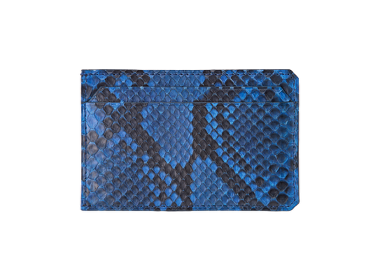 藍染パイソン「PYTHON BLUE」カードケース　フロントカット