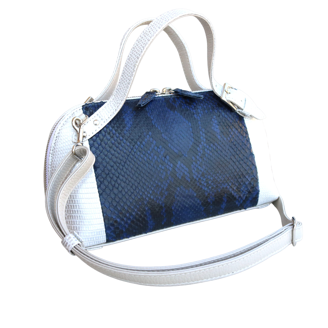 藍染パイソン「PYTHON BLUE」ハンドバッグ