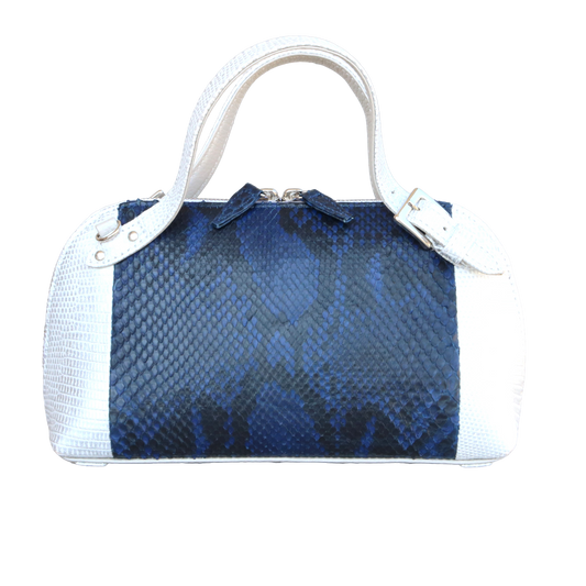 藍染パイソン「PYTHON BLUE」ハンドバッグ