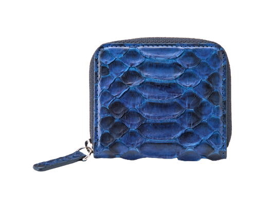 藍染パイソン「PYTHON BLUE」コインケース　バックカット