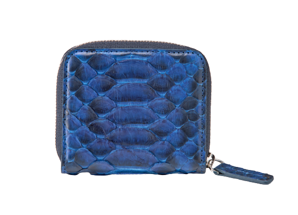 藍染パイソン「PYTHON BLUE」コインケース　バックカット