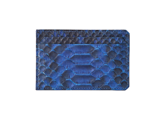 藍染パイソン「PYTHON BLUE」カードケース　バックカット