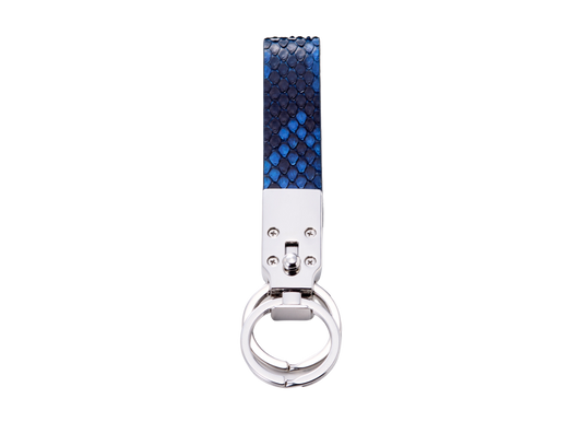 藍染パイソン「PYTHON BLUE」ダブルキーホルダー　バックカット