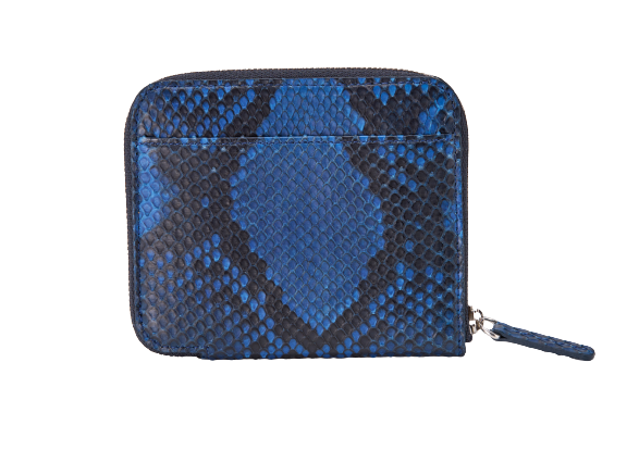 藍染パイソン「PYTHON BLUE」マルチウォレット　フロントカット