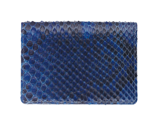藍染パイソン「PYTHON BLUE」カードホルダー　フロントカット