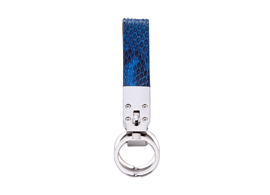 藍染パイソン「PYTHON BLUE」ダブルキーホルダー　フロントカット