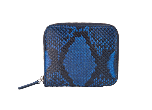 藍染パイソン「PYTHON BLUE」マルチウォレット　フロントカット